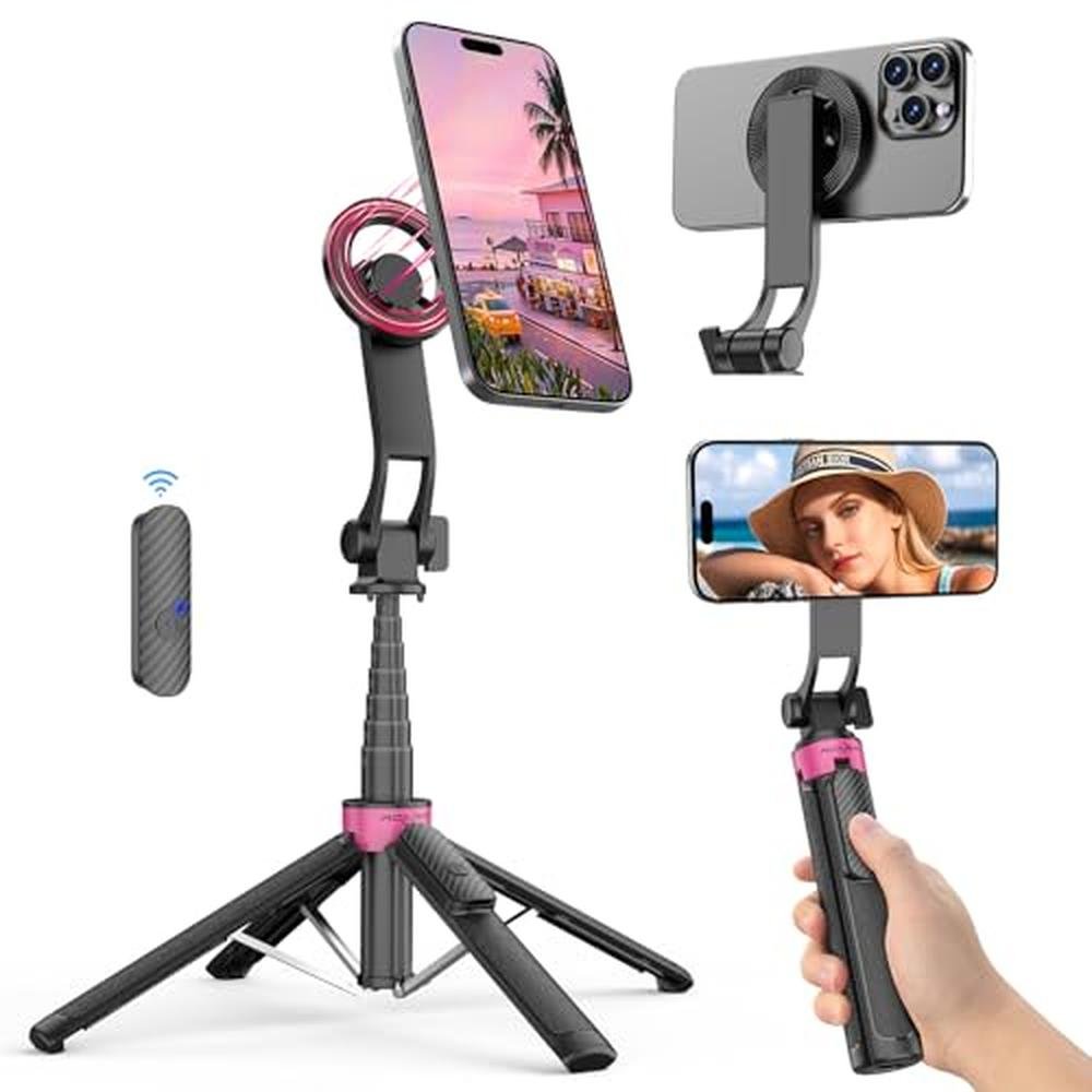Tripod iPhone: ACKIMA Magnetic Tripod Portable Selfie Stick – Front View