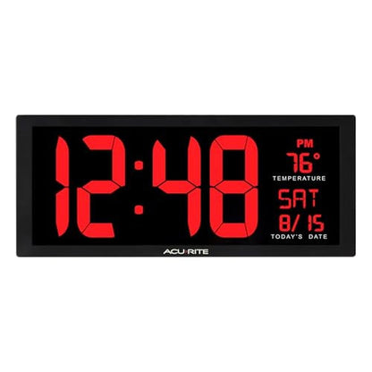 Acurite Large Digital LED Oversized Wall Clock – Front View