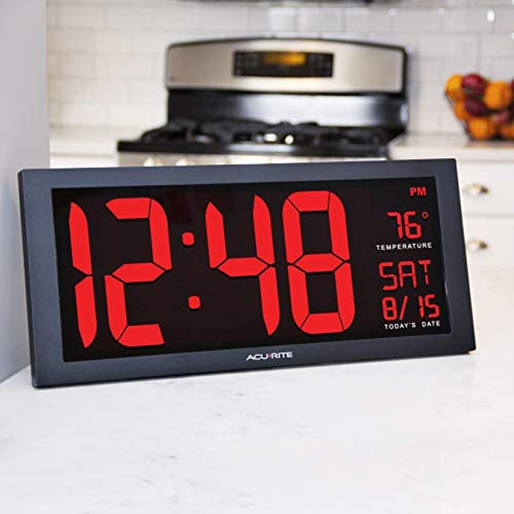 Acurite Large Digital LED Oversized Wall Clock – Side View