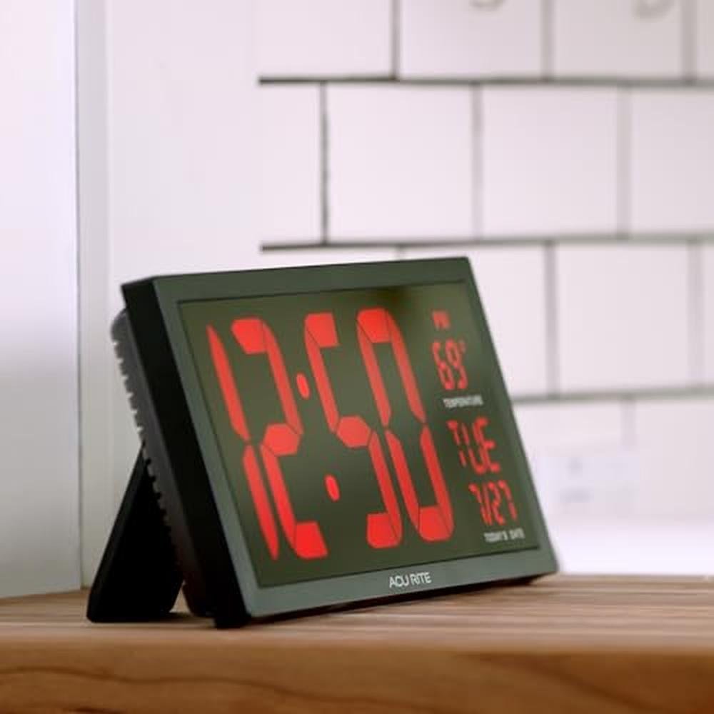 Acurite Large Digital LED Oversized Wall Clock – Close-up Detail