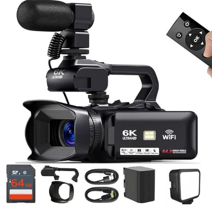 Acuvar Camera: 4K/6K Camcorder Video Camera 64MP 60FPS WiFi – Front View