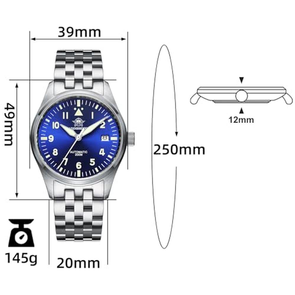 Addiesdive Mens Watch: Addiesdive MY-H2 Automatic Watch – Side View