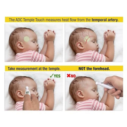 Adtemp 427: Temporal Contact Thermometer LCD Display – In Use