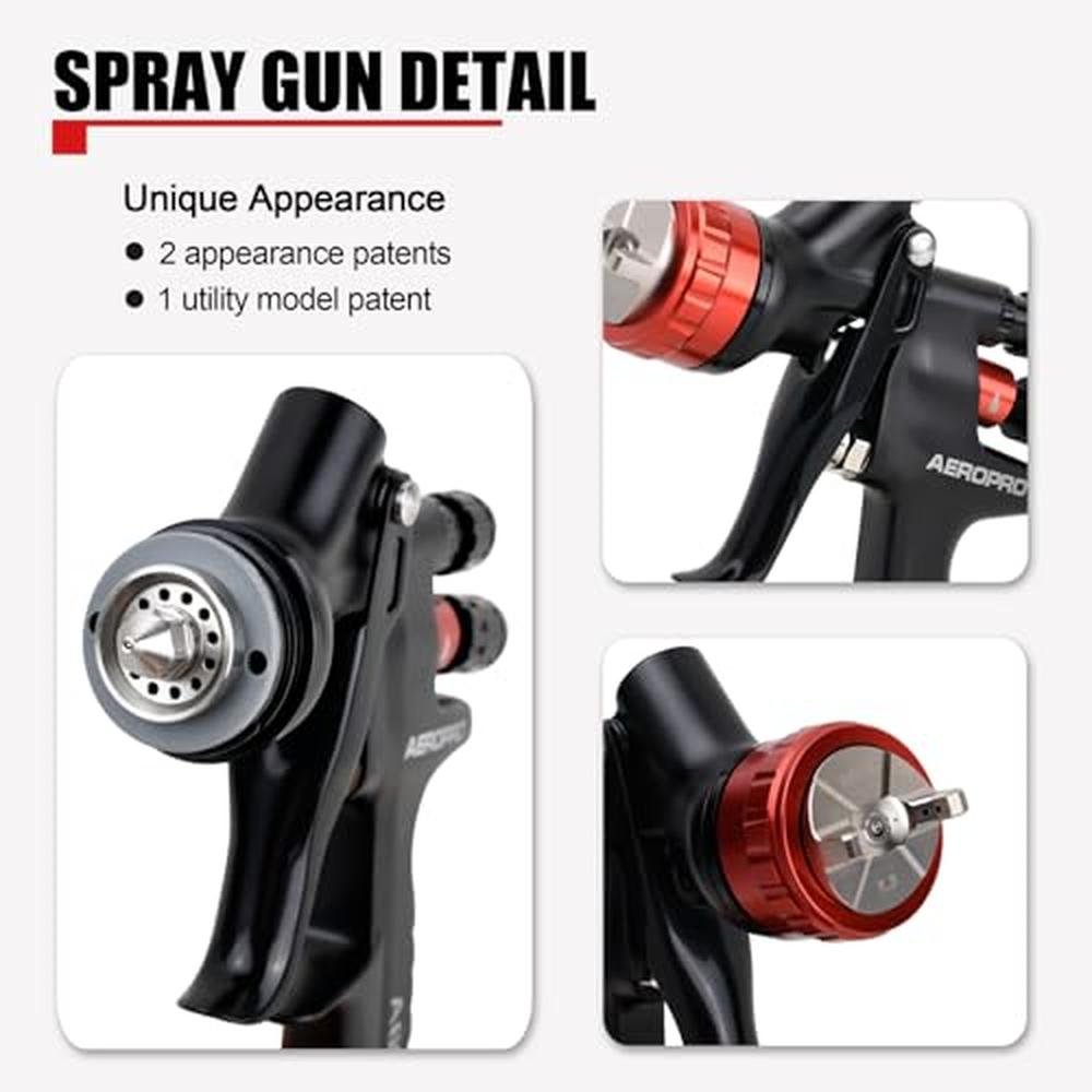Gun Paint: AEROPRO Tools A608 HVLP Air Spray Gun 1.3mm – Close-up Detail