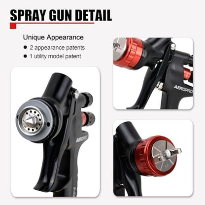 Gun Paint: AEROPRO Tools A608 HVLP Air Spray Gun 1.3mm – Close-up Detail