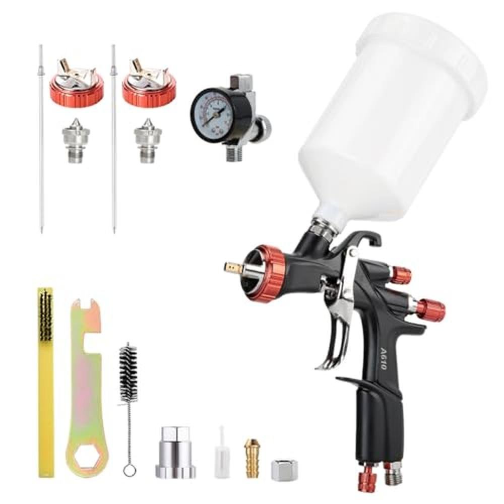 Gun Paint: AEROPRO TOOLS R500 LVLP Air Spray Gun with 1.3 – Front View