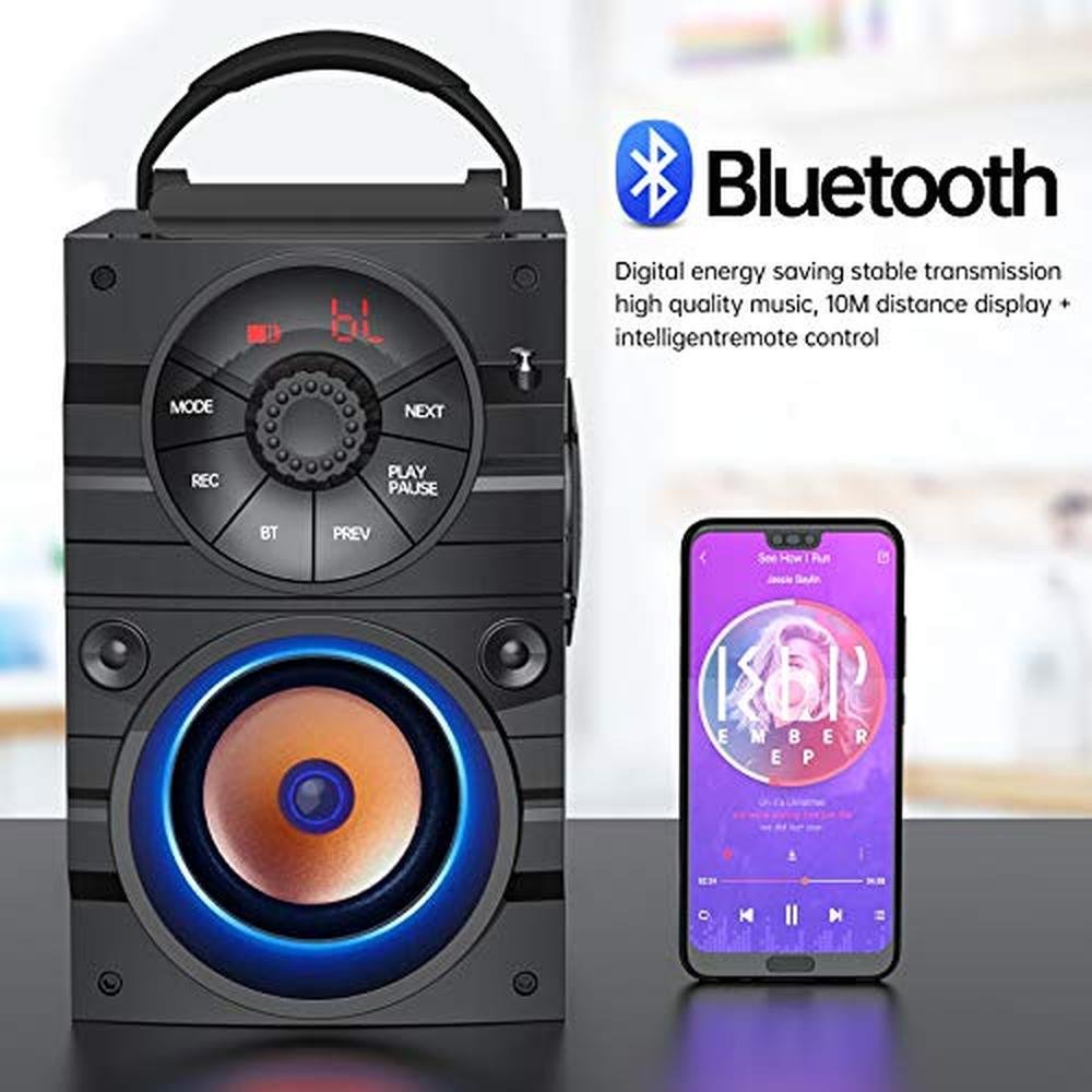Bluetooth Speaker: Aesackir B9-3 Portable Big Bluetooth – Side View