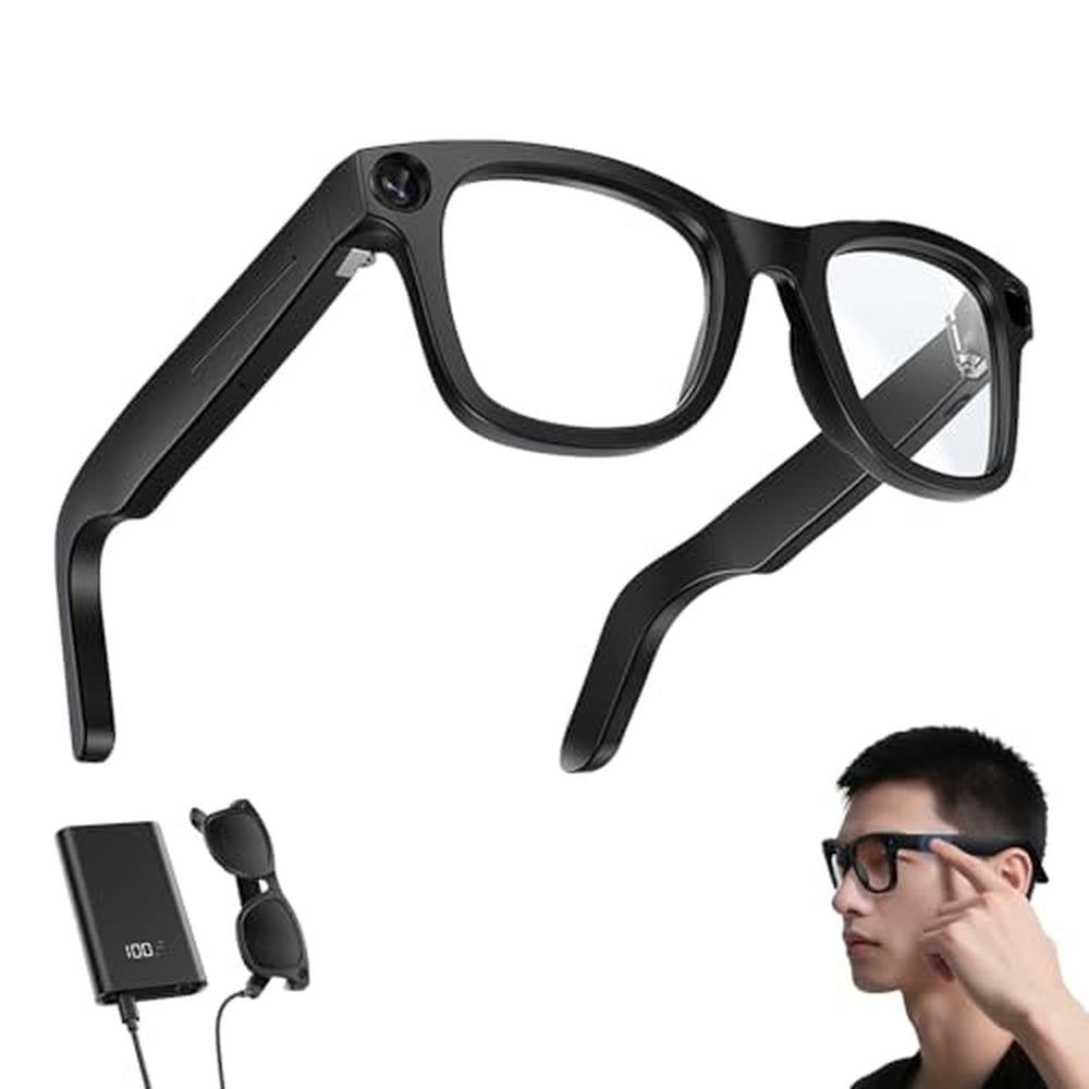 Glasses 2025: AI Smart Glasses 8MP Camera – Front View