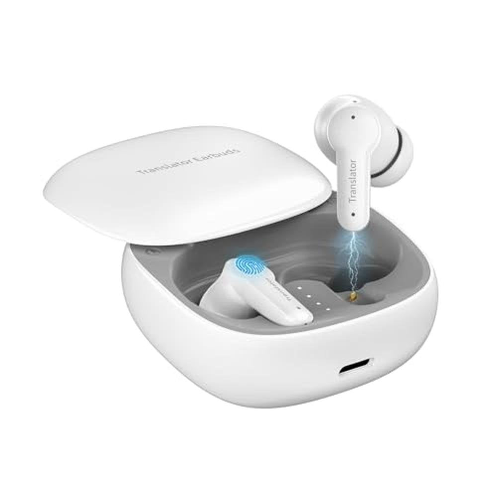 Earbuds Translation: AI-Powered Translator Earbuds with 5 – Front View