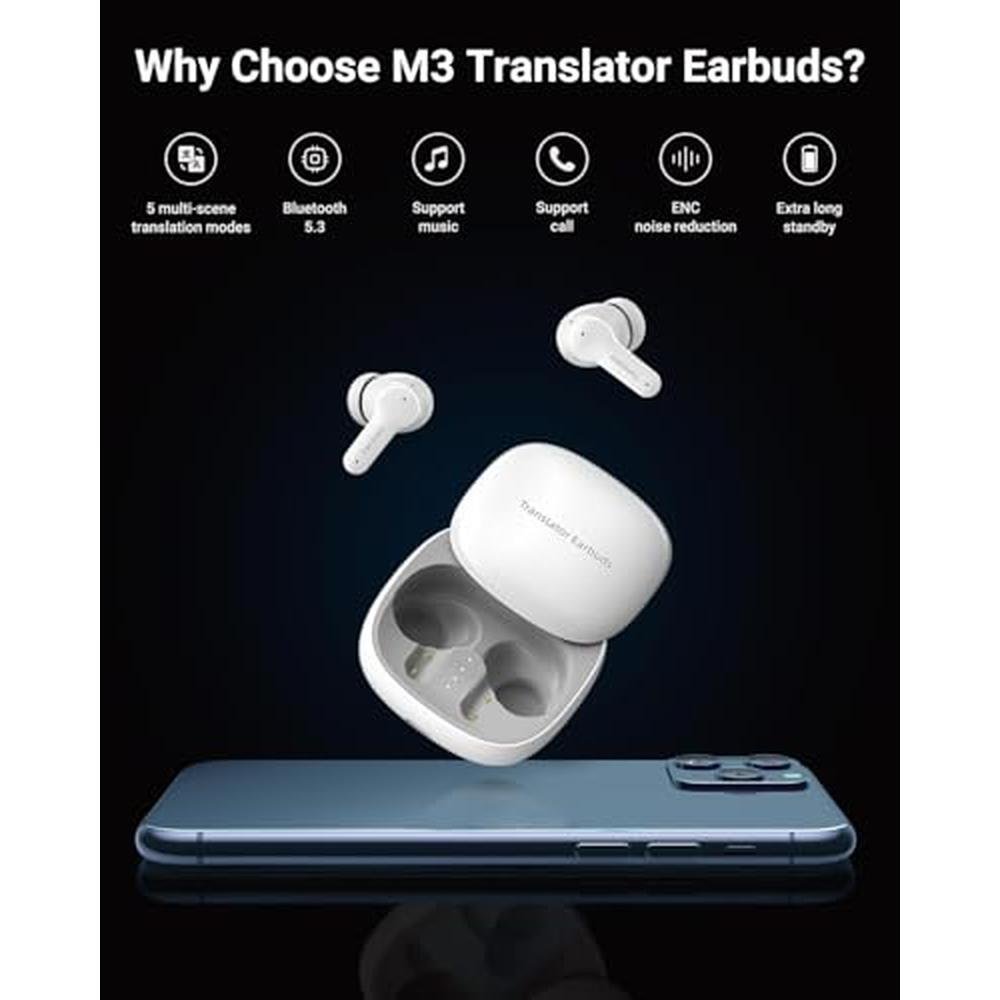 Earbuds Translation: AI-Powered Translator Earbuds with 5 – Side View
