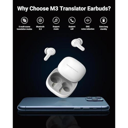 Earbuds Translation: AI-Powered Translator Earbuds with 5 – Side View