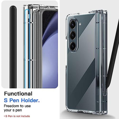 Galaxy Fold 5 Case: AICase Clear Phone Case with S Pen – Side View