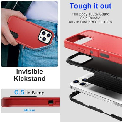 iPhone 16 Pro Case: AICase Triple Layer Heavy Duty Drop – Side View