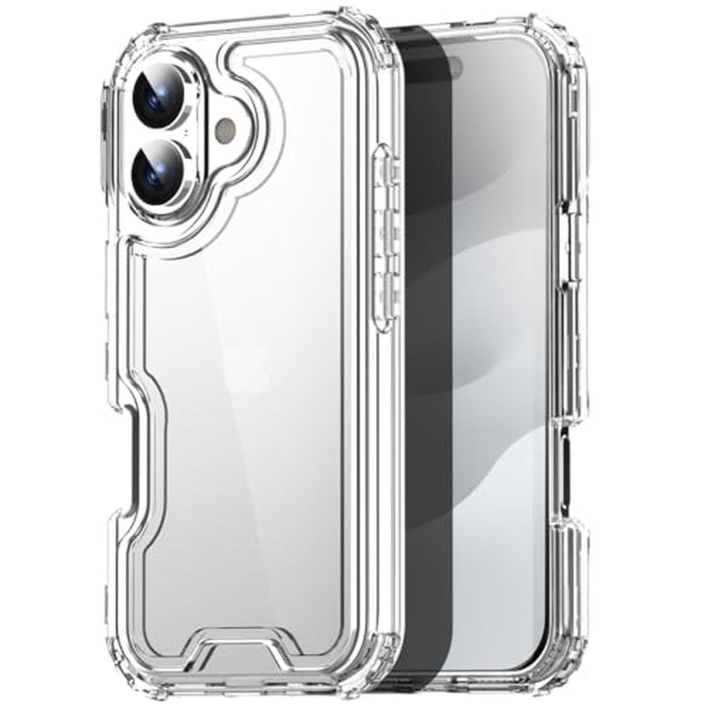 AICase iPhone 17 Clear: Heavy Duty Durable 3-Layer Crystal – Front View