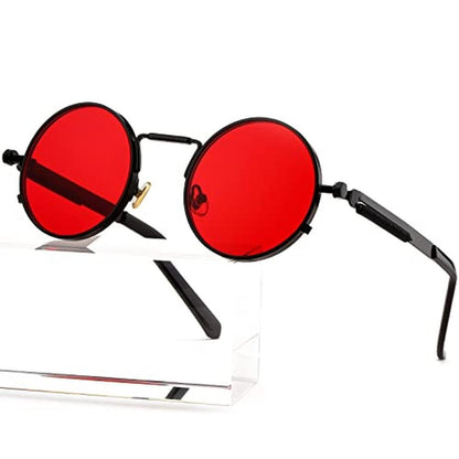 Aieyezo Round Steampunk Sunglasses – Front View