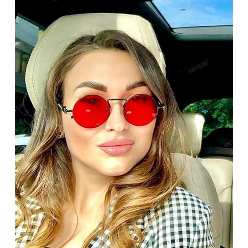 Aieyezo Round Steampunk Sunglasses – Close-up Detail
