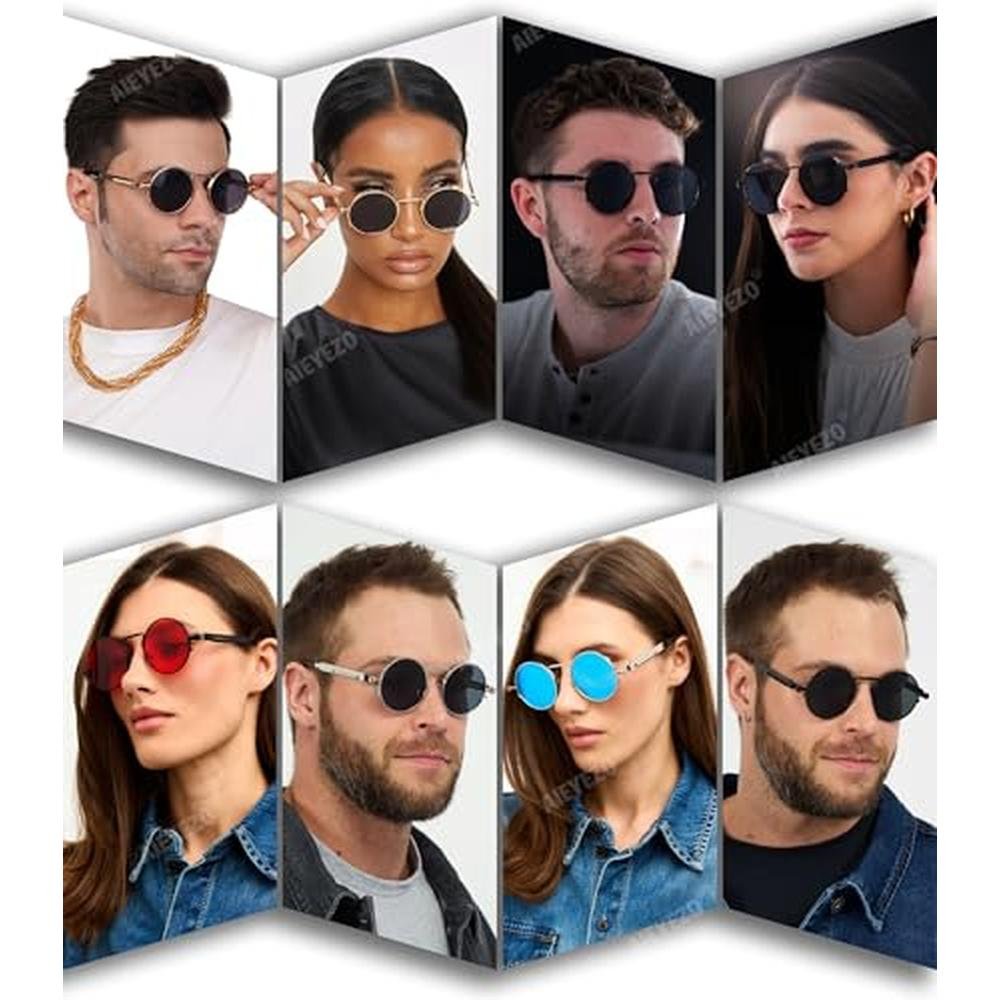Aieyezo Round Steampunk Sunglasses – In Use