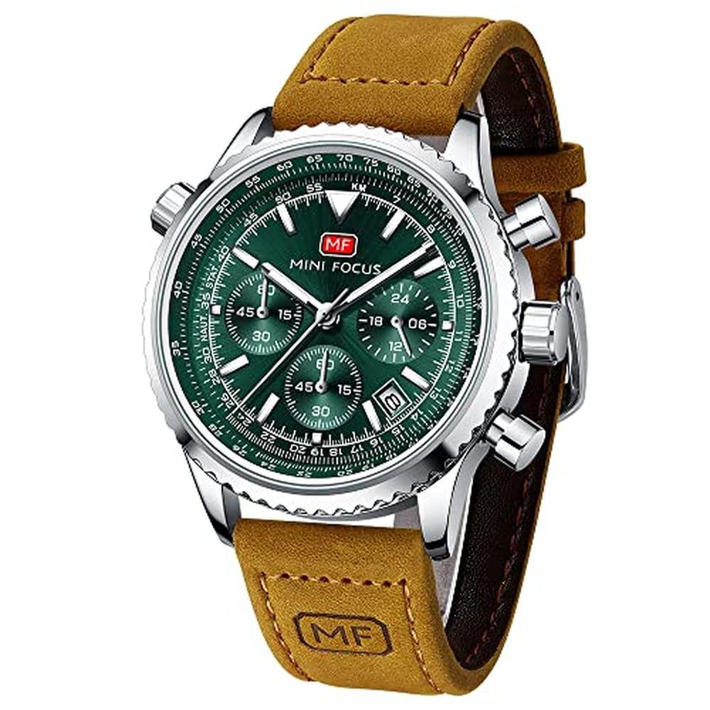Aimes Men's Stainless Steel Waterproof Chronograph Watch – Front View
