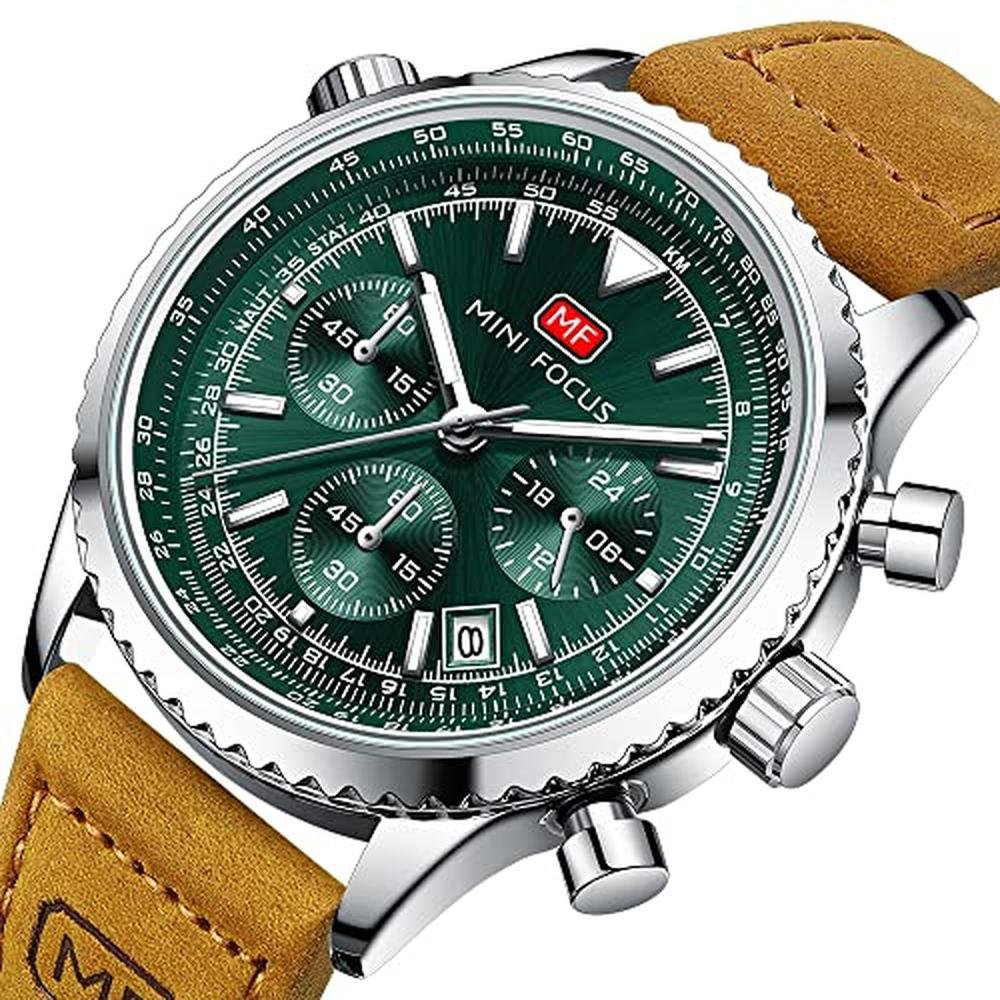 Aimes Men's Stainless Steel Waterproof Chronograph Watch – Side View