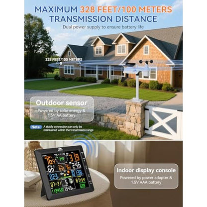Outdoor Wind: AIRAIN TECH 14-in-1 Wireless Weather Station – Close-up Detail