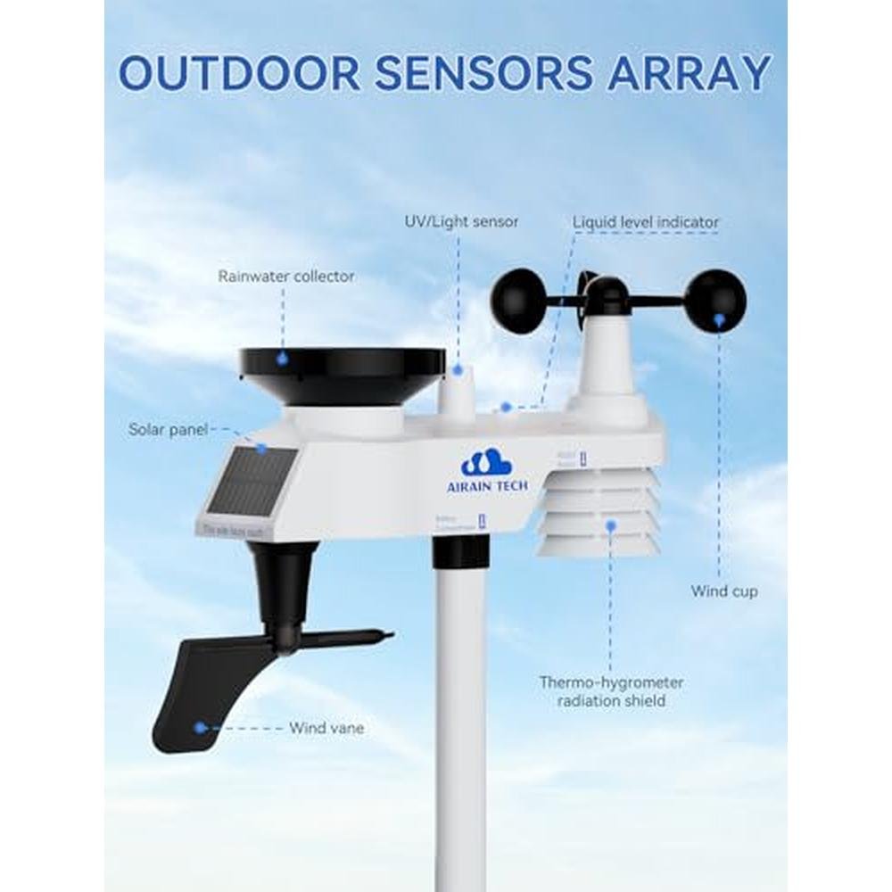 Outdoor Wind: AIRAIN TECH 14-in-1 Wireless Weather Station – In Use
