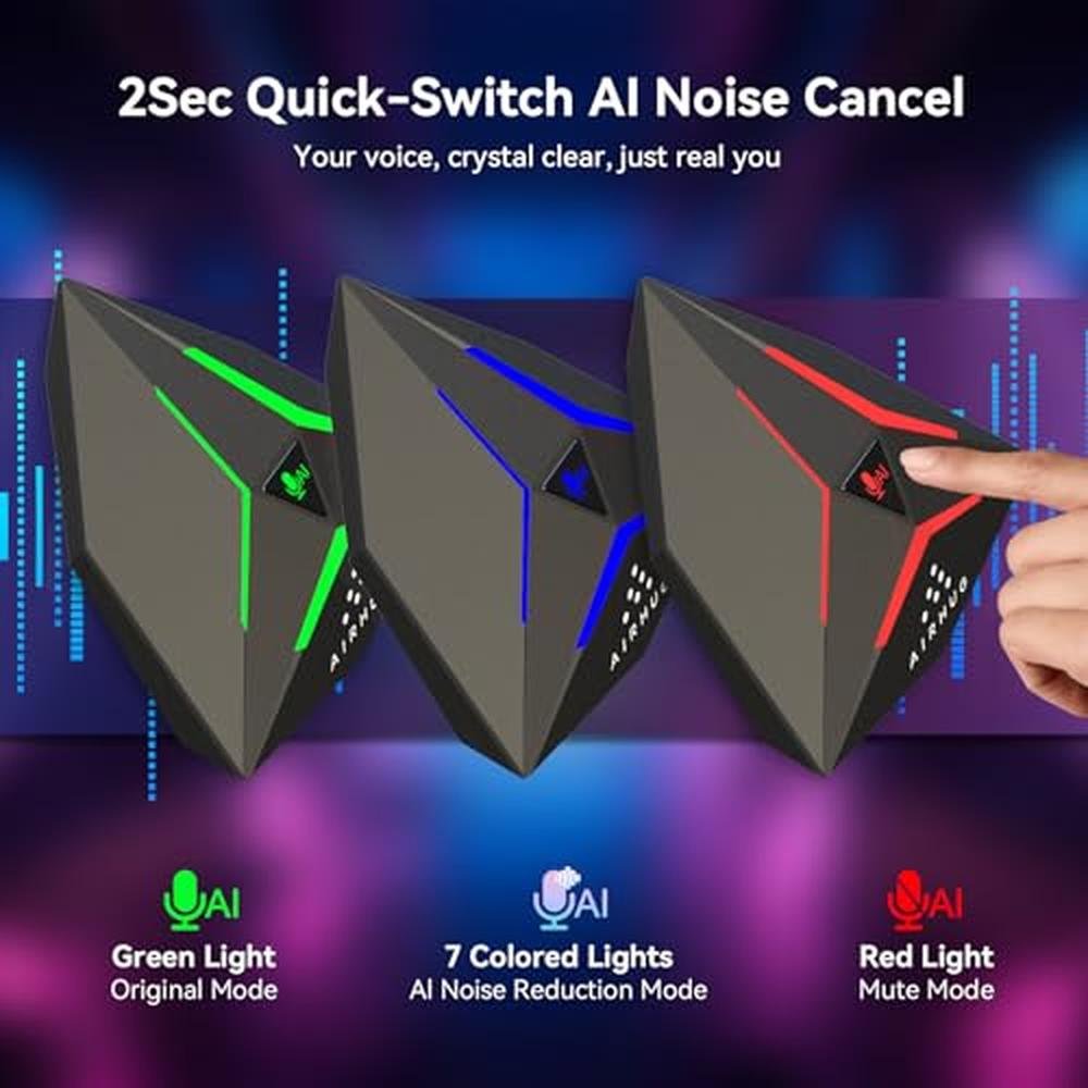 Microphone Airhug: AIRHUG USB Gaming Microphone One-Touch – Side View