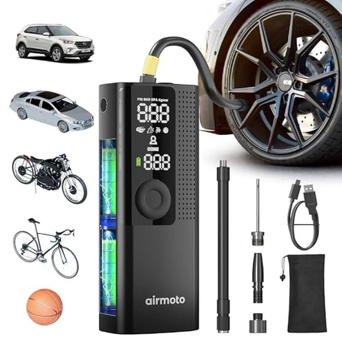 Air Pump: Airmoto Tire Inflator Portable Air Compressor – Front View