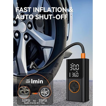 Tire Inflator: AIRSURE Portable Air Compressor Bike Pump – Side View