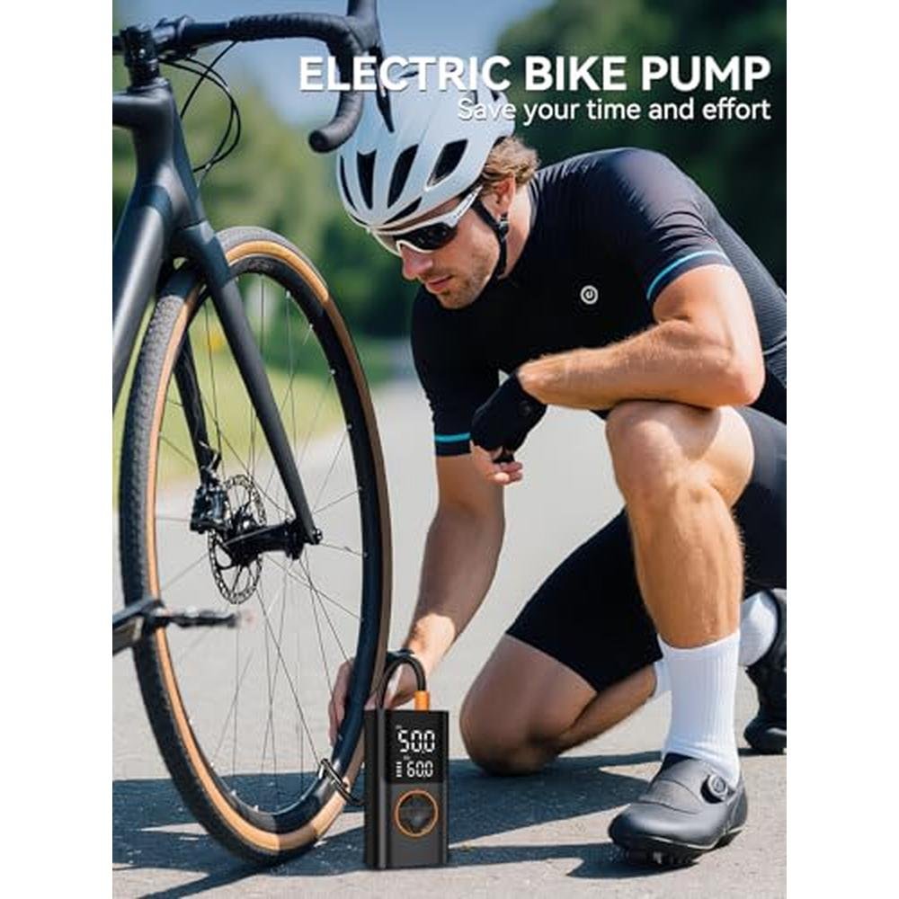 Tire Inflator: AIRSURE Portable Air Compressor Bike Pump – Close-up Detail
