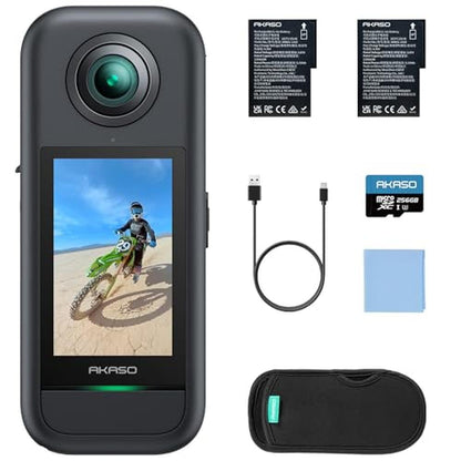 360 Akaso: AKASO 360 Weatherproof 360 Action Camera 5.7K – Front View