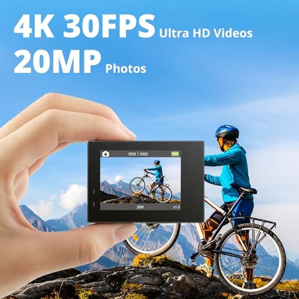 Camera Akaso: Akaso Brave 4 Action Camera 4K 30FPS Ultra HD – Side View