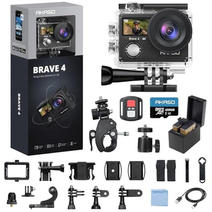 Action Camera: AKASO Brave 4 4K30FPS 20MP Ultra HD – Front View