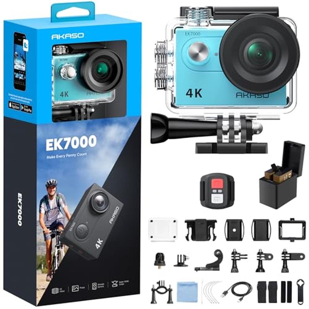 Camera Akaso: Akaso EK7000 4K30FPS 20MP WiFi Action Camera – Front View