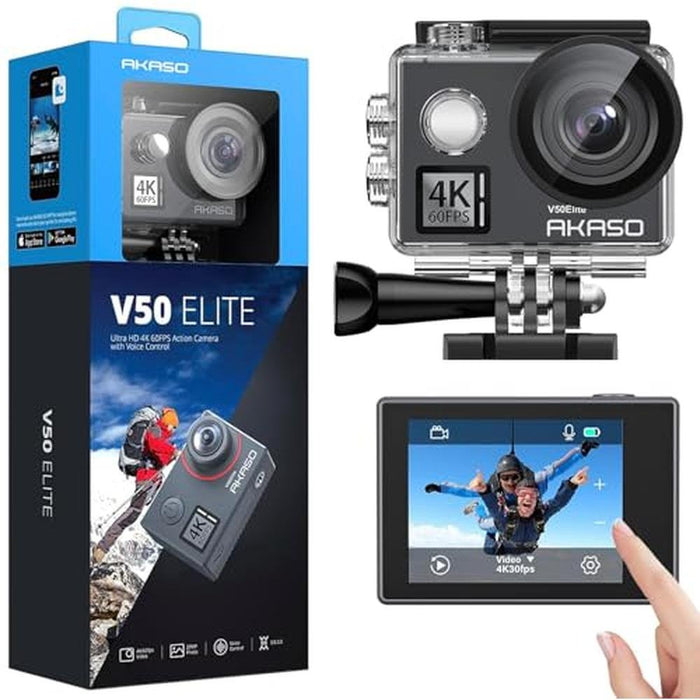 Camera Control: AKASO V50 Elite 4K60fps Touch Screen WiFi – Front View