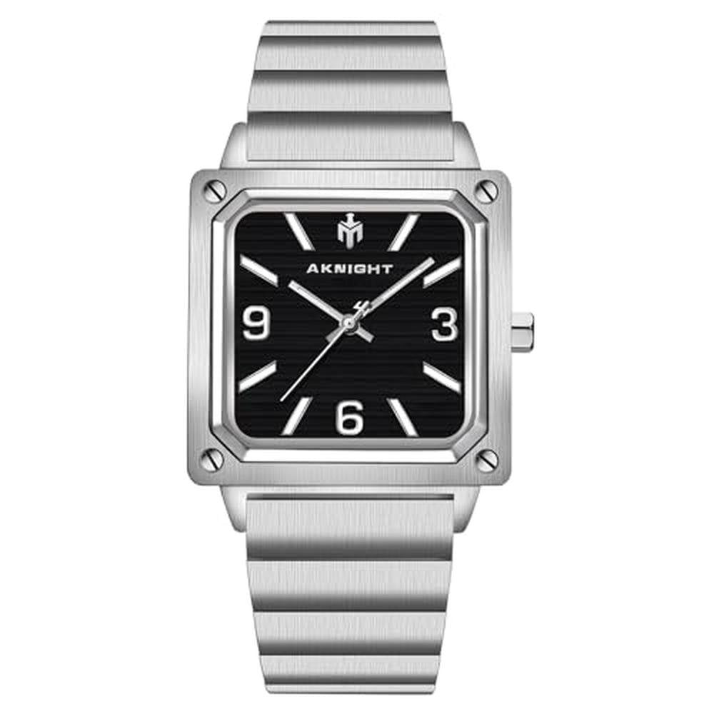 Watches Men: AKNIGHT Men's Square Watch Waterproof Quartz – Side View