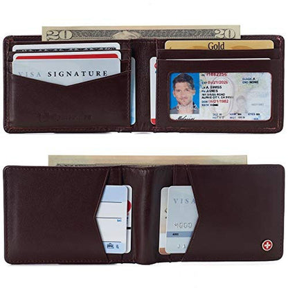 Alpine Swiss: Delaney Slimfold RFID Safe Slim Bifold Wallet – Side View
