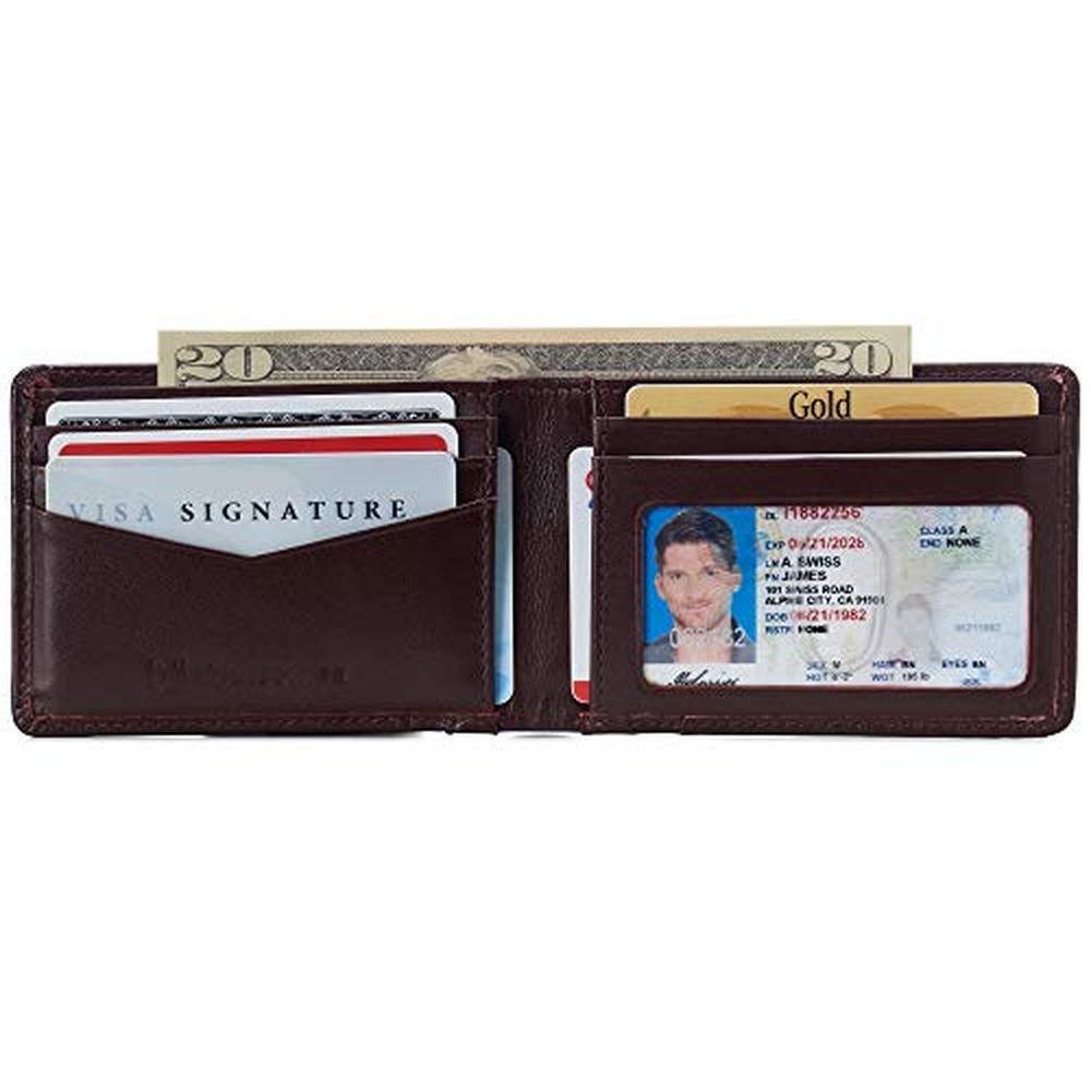 Alpine Swiss: Delaney Slimfold RFID Safe Slim Bifold Wallet – Close-up Detail