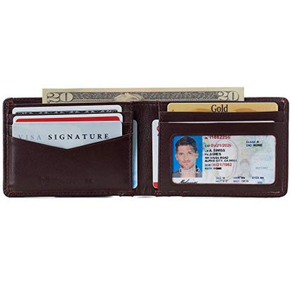 Alpine Swiss: Delaney Slimfold RFID Safe Slim Bifold Wallet – Close-up Detail