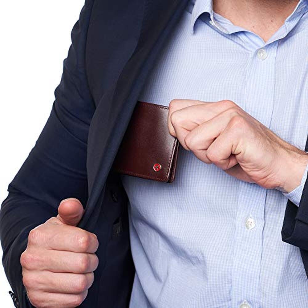 Alpine Swiss: Delaney Slimfold RFID Safe Slim Bifold Wallet – In Use