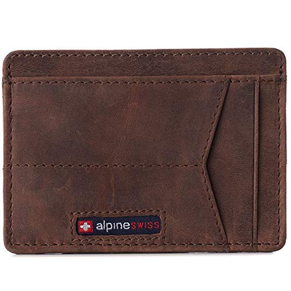 Alpine Swiss: RFID Minimalist Oliver Front Pocket Wallet – Front View