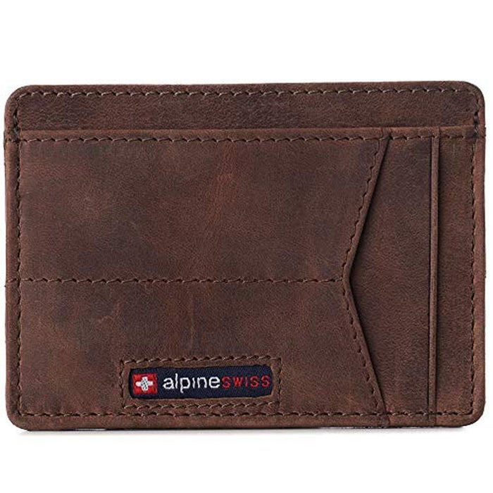 Alpine Swiss: RFID Minimalist Oliver Front Pocket Wallet – Front View