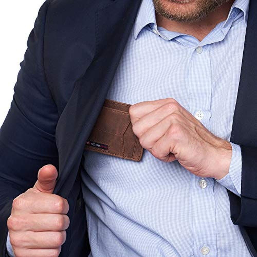 Alpine Swiss: RFID Minimalist Oliver Front Pocket Wallet – Close-up Detail