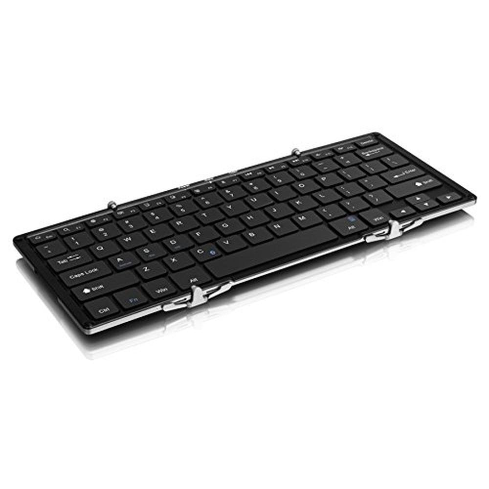 Aluratek Portable Aluminum Tri-Fold Bluetooth Keyboard – Front View
