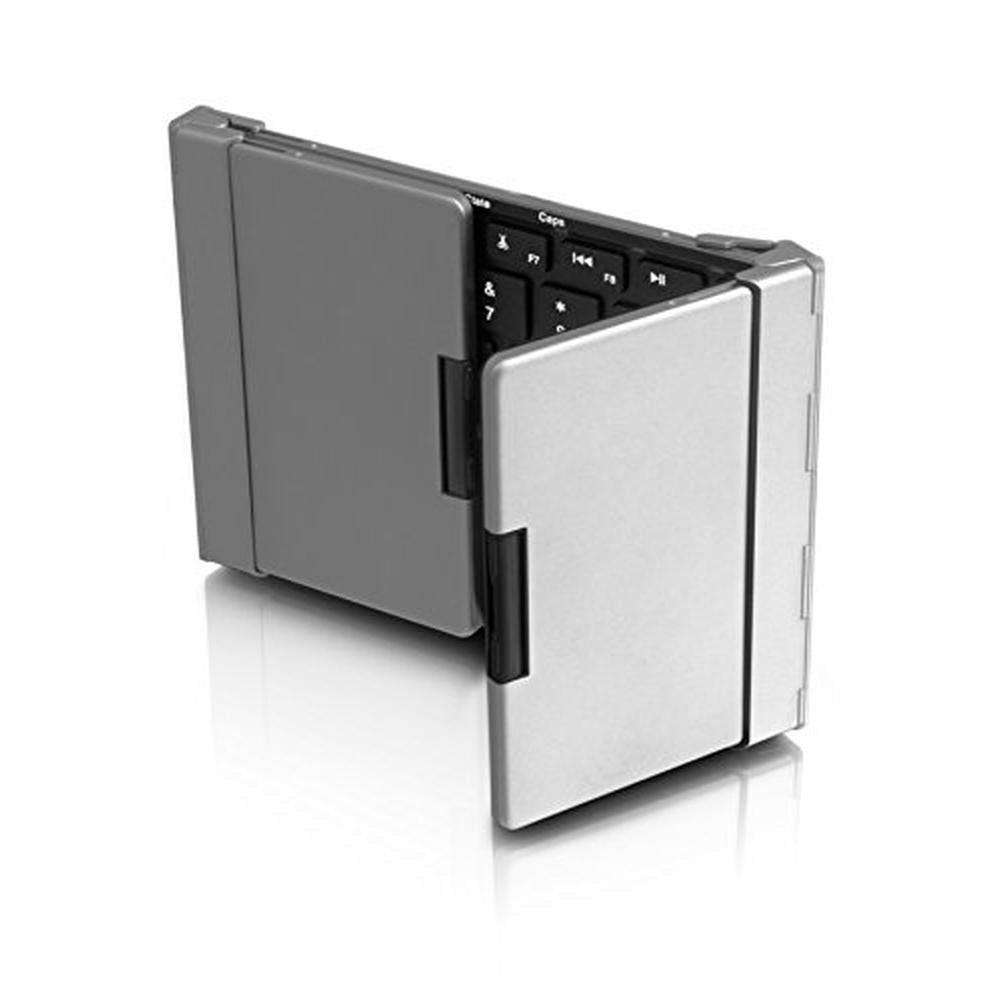 Aluratek Portable Aluminum Tri-Fold Bluetooth Keyboard – Side View