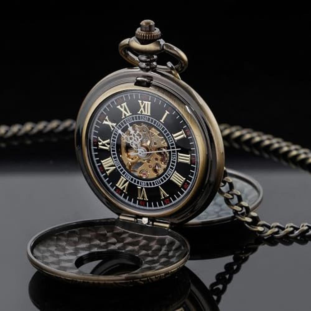 Pocket Watch: Alwesam Vintage Hand Wind Up Roman Numerals – Close-up Detail