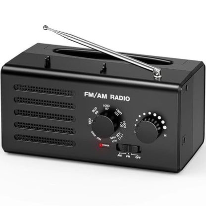 Radio Portable: AM FM Transistor Radio Plug-in Wall Battery – Front View