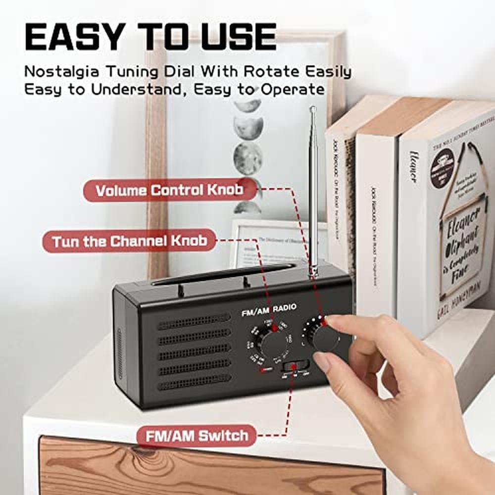 Radio Portable: AM FM Transistor Radio Plug-in Wall Battery – In Use