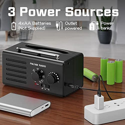Radio Portable: AM FM Transistor Radio Plug-in Wall Battery – Packaging