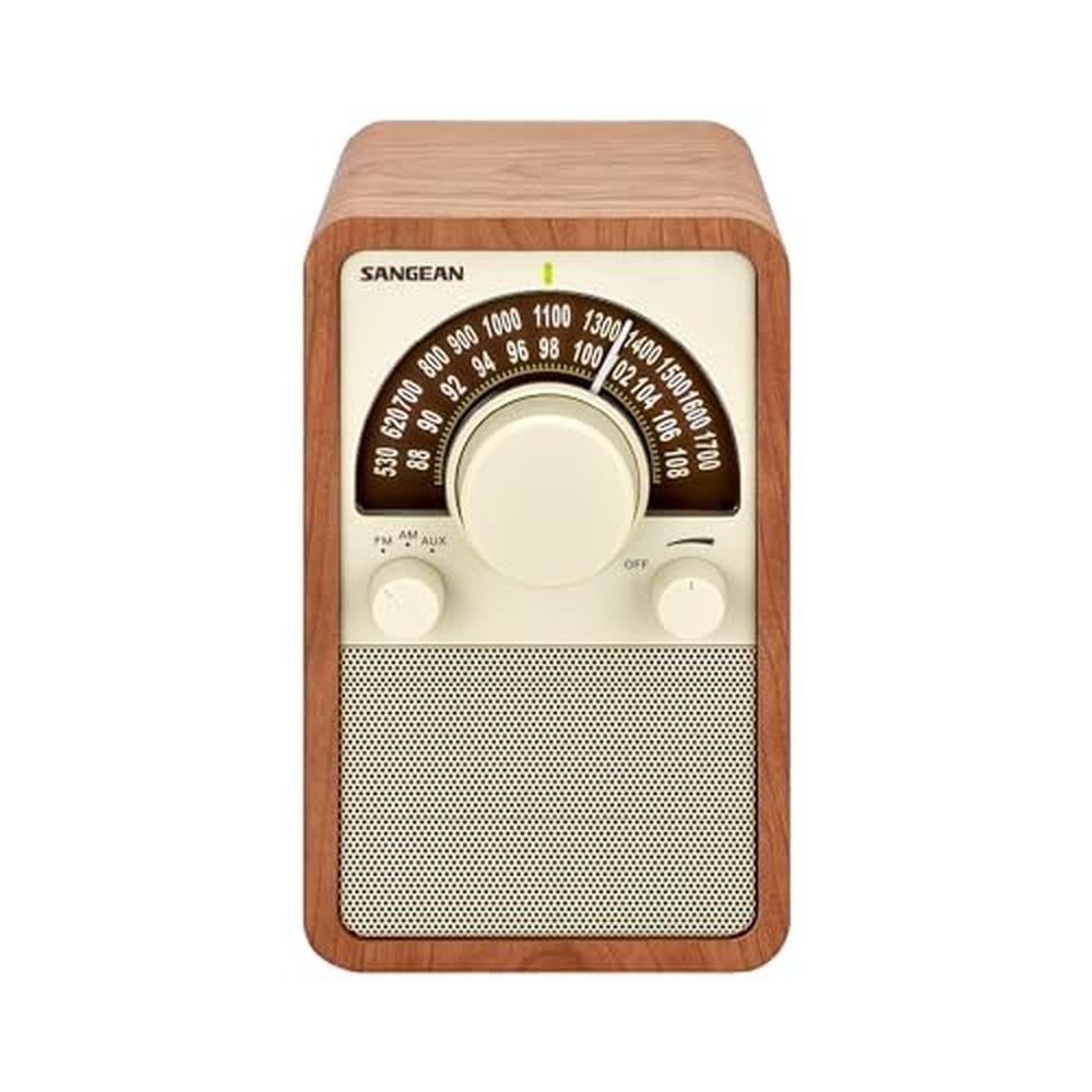 Table Top: AM-FM Table Top Wooden Radio Walnut – Front View