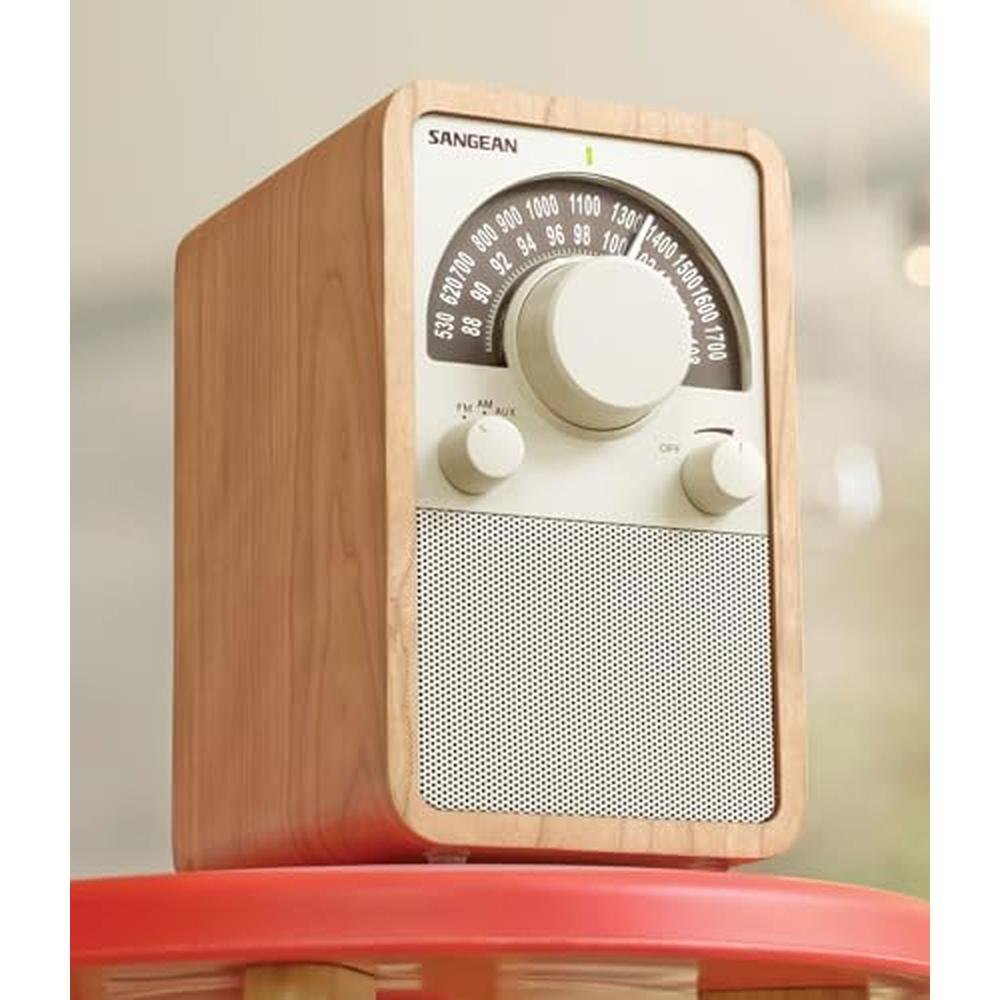 Table Top: AM-FM Table Top Wooden Radio Walnut – Side View